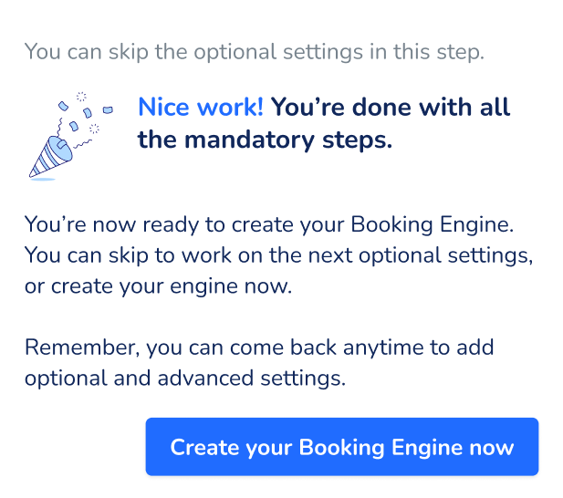 Booking Engine Setup
