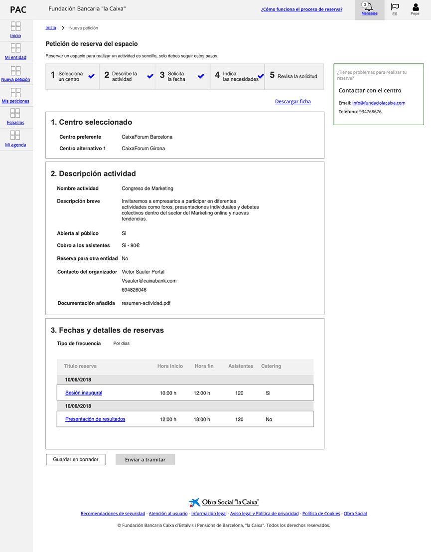 Processing a reservation
